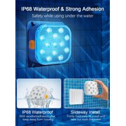 LED Submersible Pool Lights - Rechargeable Remote Control Swimming Pool Light with Timer, 16 LED Color changing IP68 waterproof Underwater Lights for Inground pool, Party, Bathtub, Hot tub (2 Pack)