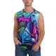 thumbnail image 1 of Fotbe Neon Free Play Men's Camiseta sin Mangas Estampada para Hombres, Playera Casual para Gimnasio, Entrenamiento, Playa-Large, 1 of 7