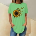thumbnail image 2 of Weikingp Women's Summer Tops Women Graphic Tees Short Sleeve Womens Tops 2025 Spring Neck Casual Print Tunic T Shirts Womens Tops Half Sleeve T Shirts for Women Green L, 2 of 4
