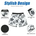 thumbnail image 4 of Zando Men's Swim Trunks Quick Dry Boys Board Shorts with Liner Beach Bathing Suit for Men with Pocket Black Leaves XL, 4 of 5