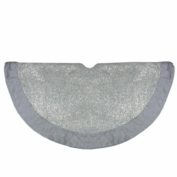 48 in. Faux Fur Snake Skin Pattern Christmas Tree Skirt, Gray & Silver