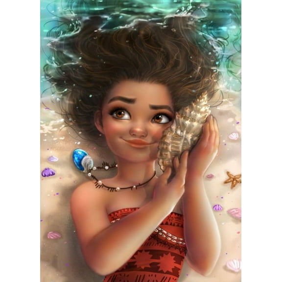 DIY 5D Diamond Painting Kits for Adults Diamond Art Moana of Life Diamond Painting Full Drill Beginners Craft Kits for Home Wall Decor Gifts, 12x16inch