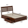 thumbnail image 5 of Emelie Full Wood Platform Bed with Panel Footboard and Storage Drawers in Walnut, 5 of 5