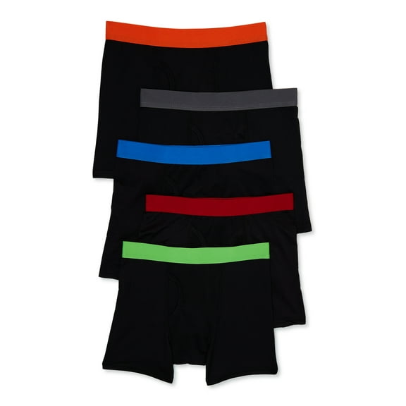 Athletic Works Boys Performance Boxer Brief Underwear, 5-Pack, Sizes S-XL