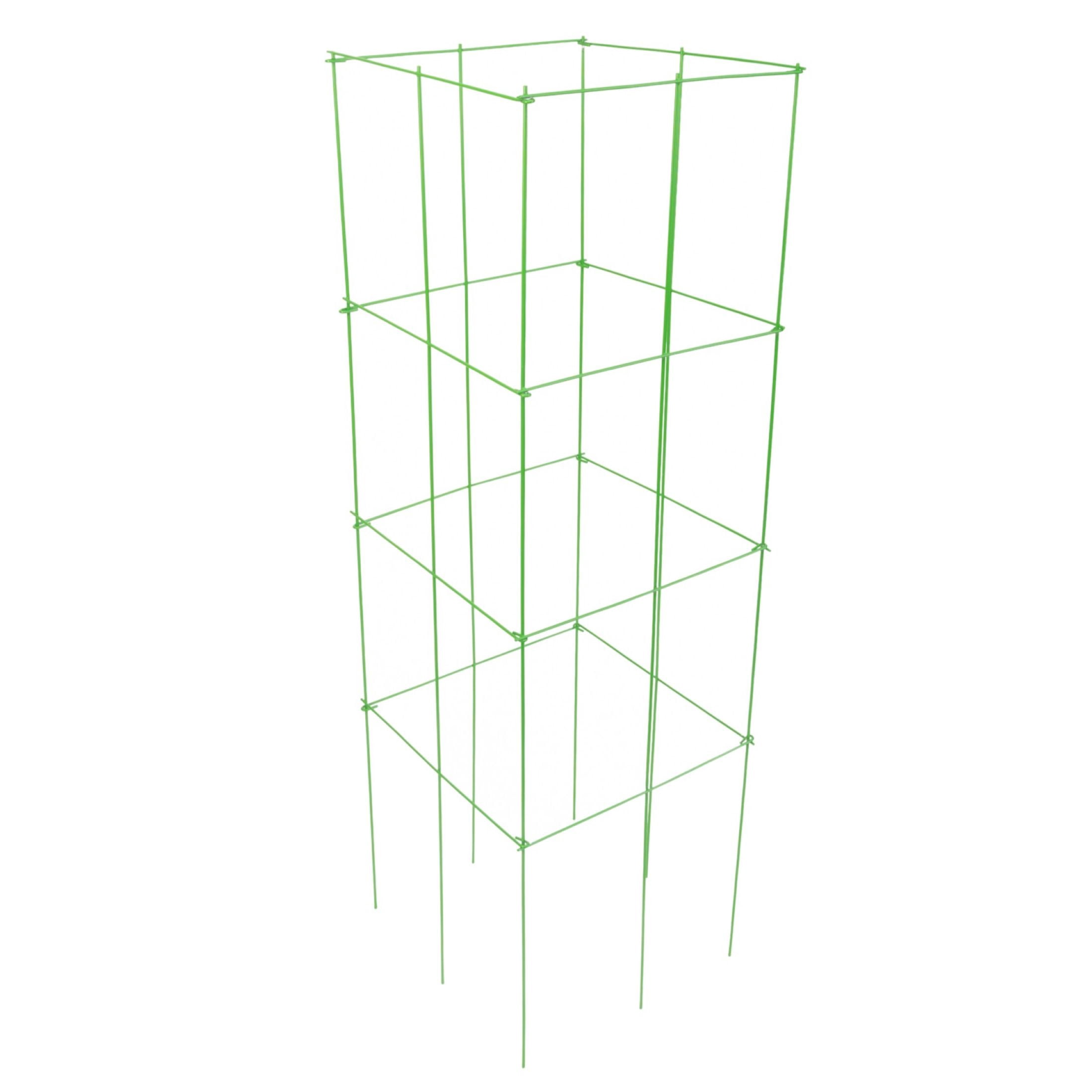(2 pack) Panacea 47-in 4-Panel Heavy Duty Powder Coated Steel Tomato Tower Light Green Plant Cage