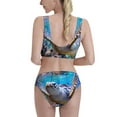 thumbnail image 3 of Picia Sea Turtle Swims Women's High Waisted Bikini Scoop Neck Swimsuit Two Pieces Bathing Suit-XX-Large, 3 of 8