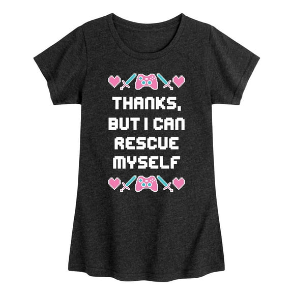 Instant Message - Rescue Myself - Toddler & Youth Girls Short Sleeve Graphic T-Shirt