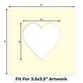 thumbnail image 2 of Off White Picture Frame Mat for 7x7 Frames - Heart Opening for 4x4 Photos - 1 Mat, 2 of 7