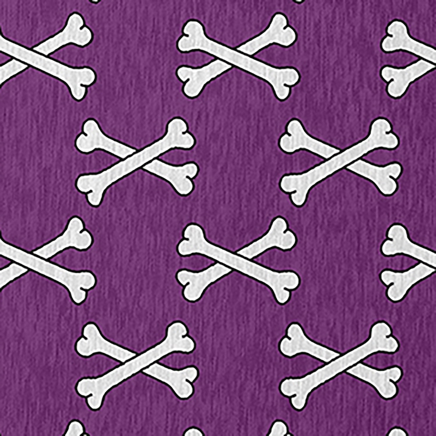 Simply Daisy Cross Bones Amethyst Halloween Chenille Area Rug, 18" x 30"