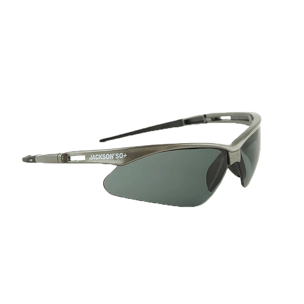 Safety SG+ Series Safety Glasses, Smoke Lens, Polarized, Polycarbonate,Hardcoat Anti-Scratch, Gunmetal Frame