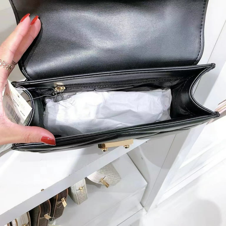 Michael Kors Womens Serena Medium Flap Shoulder Bag In Gold/Black