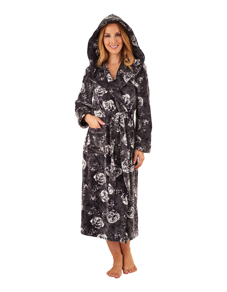 floral dressing gown fleece