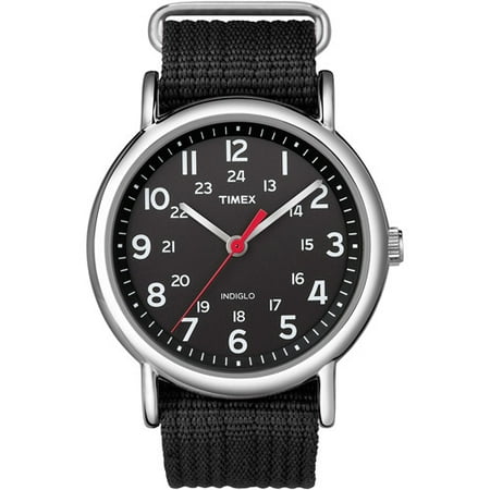 Timex Men's T2N647KW Weekender Slip Thru Black Analog Nylon Watch