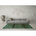 thumbnail image 3 of Ahgly Company Indoor Rectangle Persian Turquoise Blue Traditional Area Rugs, 2' x 4', 3 of 4