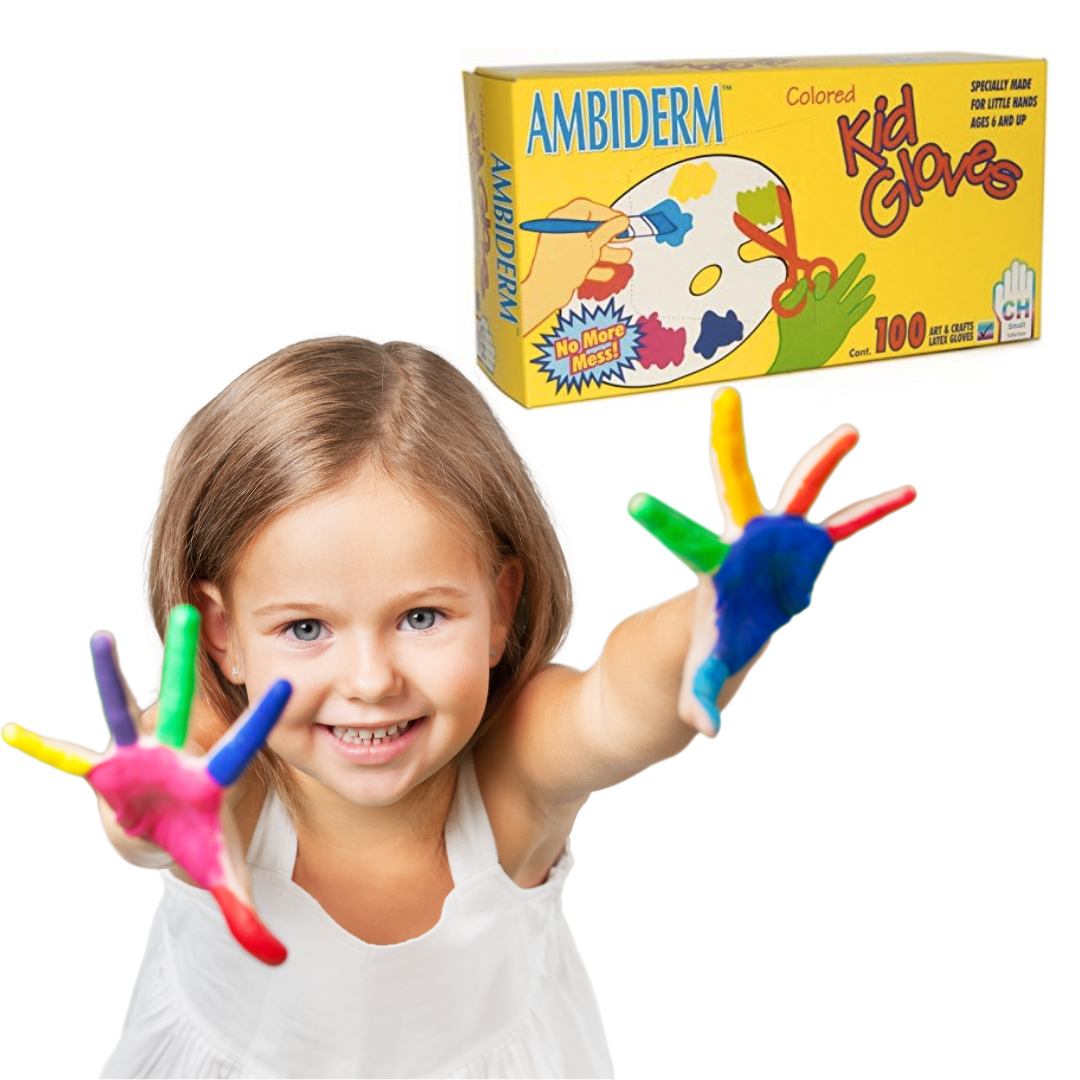 Guantes De Látex Ambiderm Para Niños Colores 100pzs Ambiderm GKID01 ...