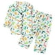thumbnail image 1 of Odeerbi 1-8 Años Niños Niñas Pijama de Satén Con Solapa Dentada Camisa de Manga Larga Conjunto de Pantalones Suave Estampado de Rayas Pijama de Dos Piezas, 1 of 9