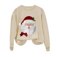 thumbnail image 5 of Women’s Christmas Crewneck Sweatshirt Loose Fit Long Sleeve Holiday Pullover Cute Santa Graphic Top Festive Fall Winter Graphic Tee for Seasonal Celebrations, 5 of 8