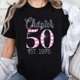 thumbnail image 1 of Camiseta de Cumpleaños 50 para Mujer con Rhinestones Brillantes - Algodón 100% - Regalo 50 Aniversario - Rosa Sparkle Est. 1975 - Top de Celebración, 1 of 7