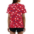 thumbnail image 4 of Iaqnaocc Womens Shirts 250 Anniversary Usa 4th Of July Short Sleeve Button Henley V Neck Patriotic American Flag Stars Tees Retro 2026 Summer Freedom T Shirts for Women Red S, 4 of 4