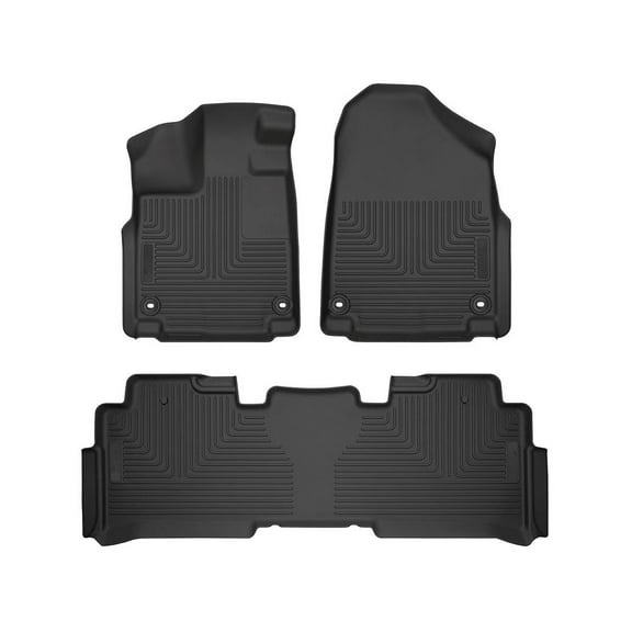 Husky Liners 93761 Weatherbeater Floor Mats Fit 2018-2025 Honda Odyssey Front/2nd Row Liners 3pc Black