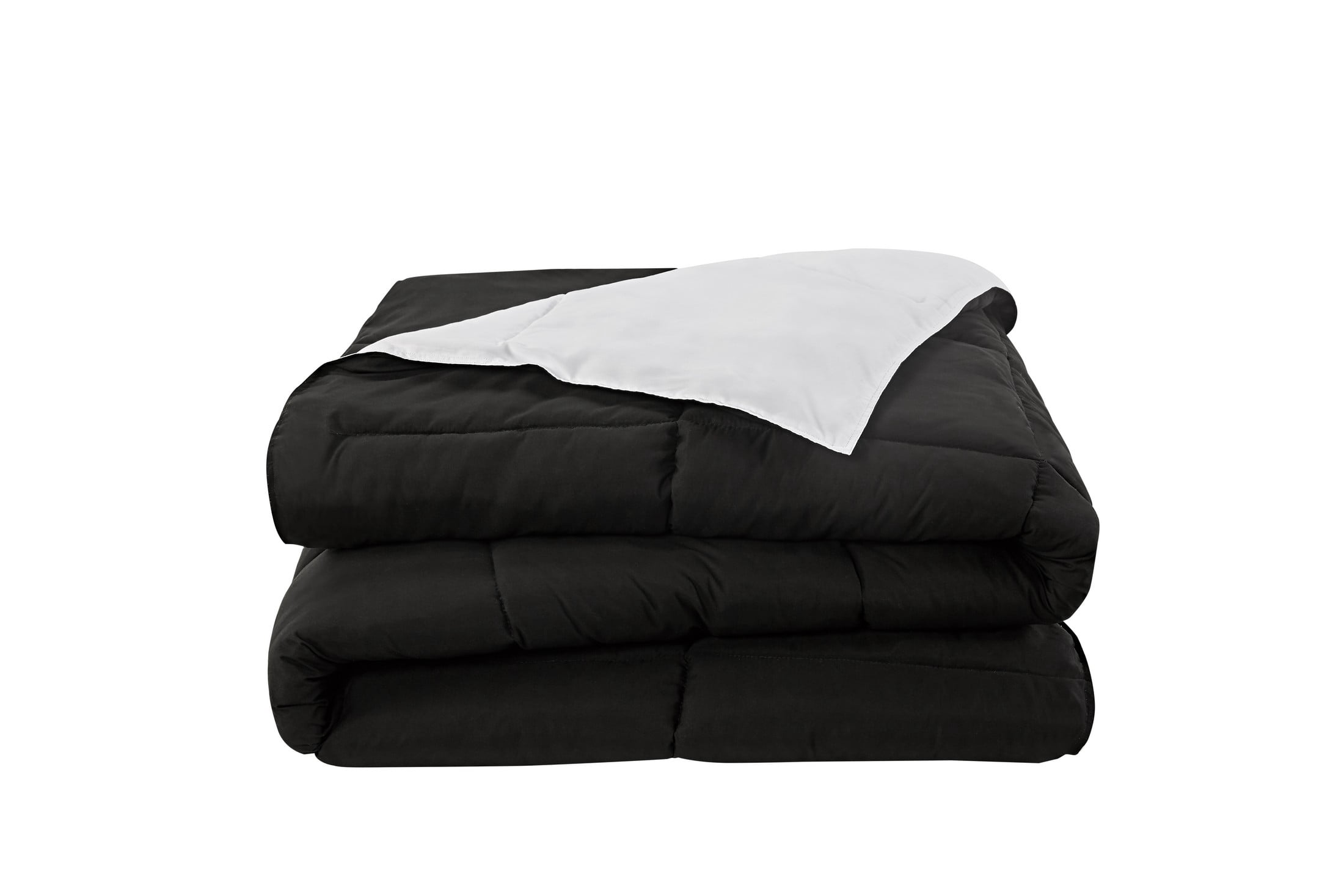VCNY Home Lincoln 7-Piece Black/White Solid Color Reversible Bed in a Bag, Queen, Adult, Unisex