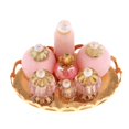 thumbnail image 1 of Miniatura Perfume 1/12 Accesorios de decoración de dormitorio de dormitorio Botellas miniaturas de muñecas en miniatura para chicas de casa de muñecas , conjunto rosa, 1 of 7