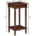 French Country Kim End Table with Shelf in Espresso Wood Finish