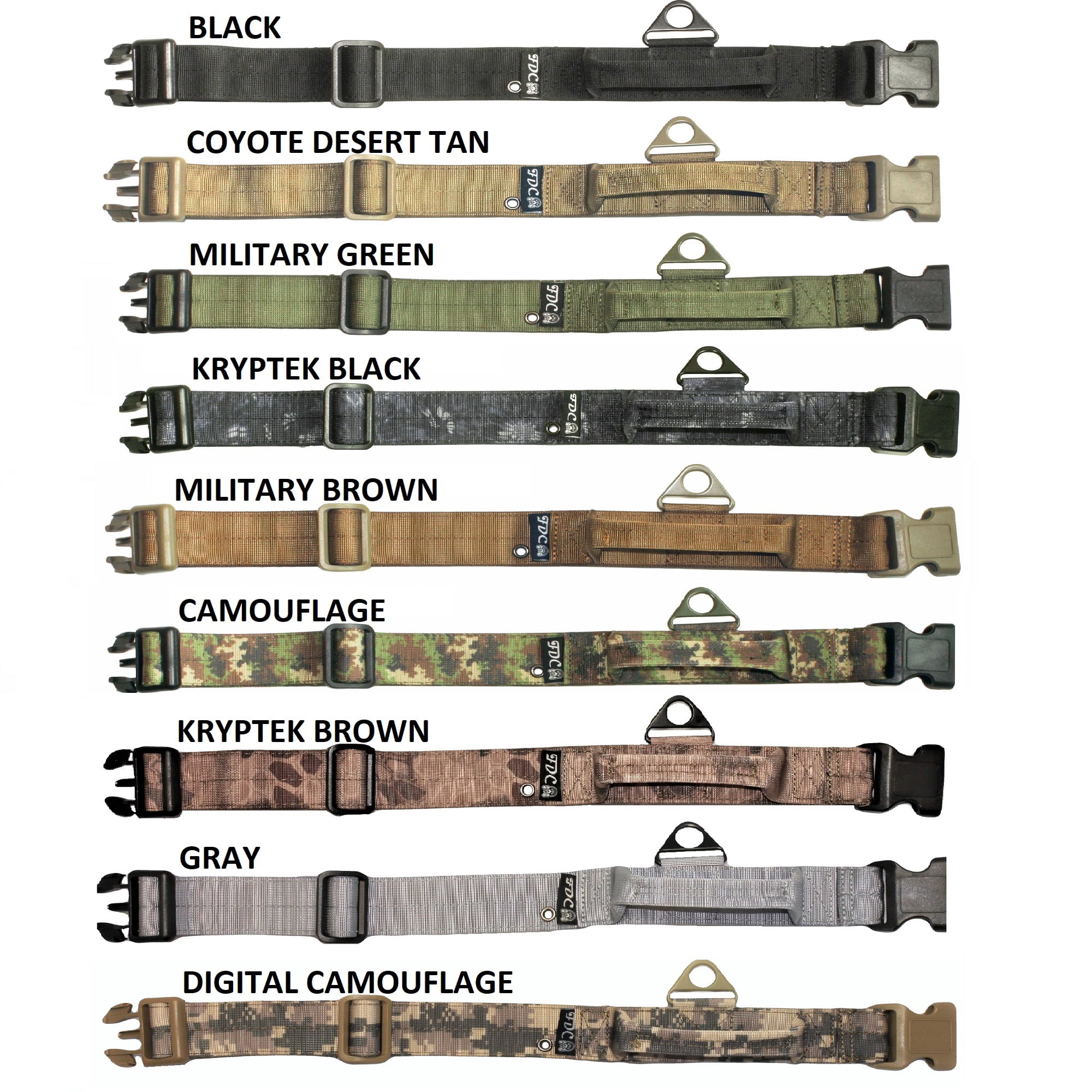 SET of Tactical COLLAR and LEASH Dog Military Army HEAVY DUTY Traning with HANDLE Width 1.5in Plastic Buckle  L: Neck 14" - 16"