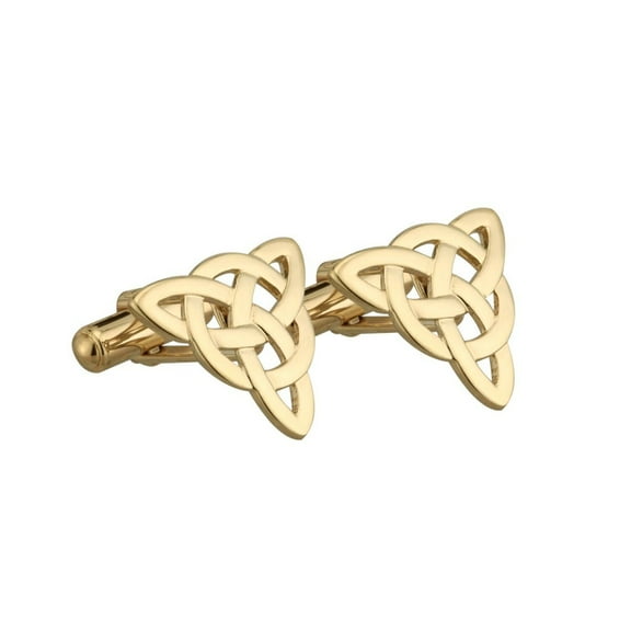 Solvar Celtic Trinity Knot Cufflinks Gold Plated Made In Ireland