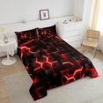 thumbnail image 4 of Manfei Red Gradient Sqaure Twin Comforter Sets, Honeycomb Bedding Set, 2 Pieces, 4 of 7