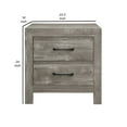 thumbnail image 5 of Adia 24 Inch Classic 2 Drawer Nightstand, Metal Handles, Rustic Gray Finish- Saltoro Sherpi, 5 of 5