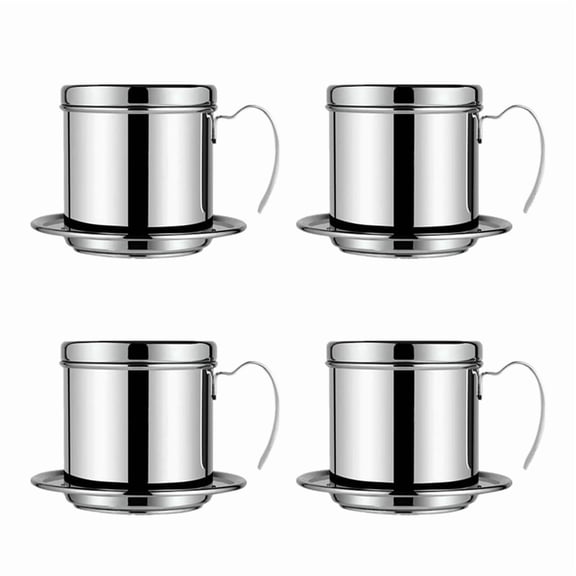 4X Vietnamese Coffee Filter Coffee Press Maker Reusable Phin Infuser Strainer Pot Coffee Drip Brewer Manual Coffee
