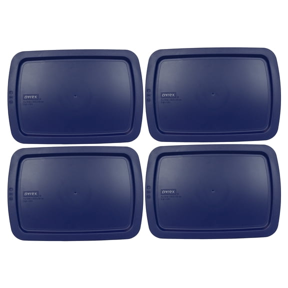 Pyrex C-233-PC Blue 3qt Easy Grab Food Storage Replacement Lid (4-Pack)