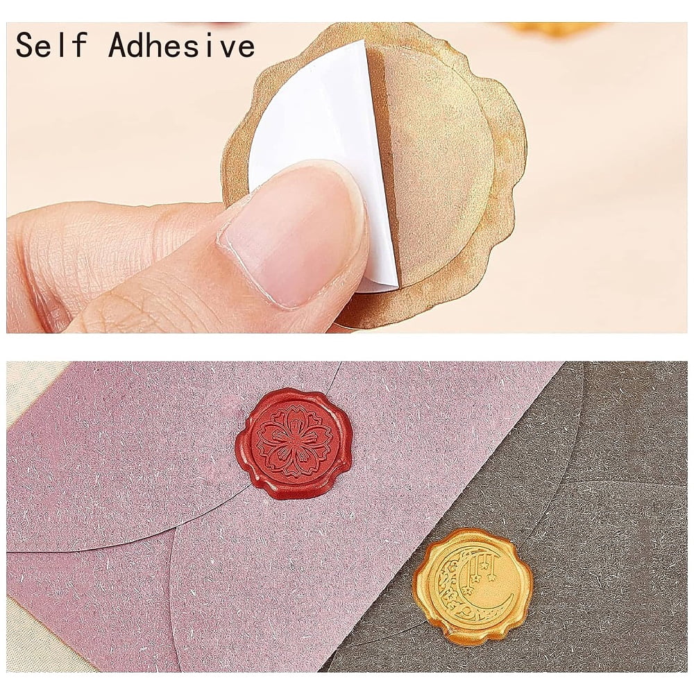 1set 100pcs Adhesive Wax Seal Stickers Envelope Seal Decoration For Craft Scrapbook DIY Gift Flower 30mm
