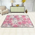 thumbnail image 2 of XMXT Non-Slip Area Rug, Flowers Floral Pink Stamp Polyester Rugs for Living Room, 72 x 48 inches Pink, 2 of 9