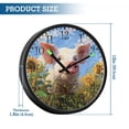 thumbnail image 3 of Voice Activated Clock with Glow Light 12 Inch Large Silent Wall Clock Battery Operated for Home Decor Cute Pig with Sunflower Field, 3 of 8
