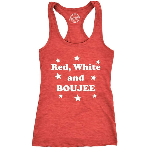 Womens Red White and Boujee Funny Shirts Workout Sleeveless Ladies Fitness Tank Top