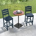 thumbnail image 2 of HAPPYGRILL Outdoor Bar Stool 30 Inches Patio Bar Chair with Backrest and Footrest, Weather Resistance HDPE Counter Height Barstools for Garden, Backyard (Navy,2), 2 of 8