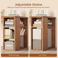 thumbnail image 5 of 67" L Shaped Computer Desk with 3 Drawers and Storage Shelves, Farmhouse Corner Office Desk, Home Office Desk, 5 of 7