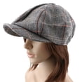 thumbnail image 4 of Lattice Newsboy Vintage French Gorras Beanie Sombreros para Hombres Mujeres Niñas Casual al aire libre Gris Macarena Boina, 4 of 7