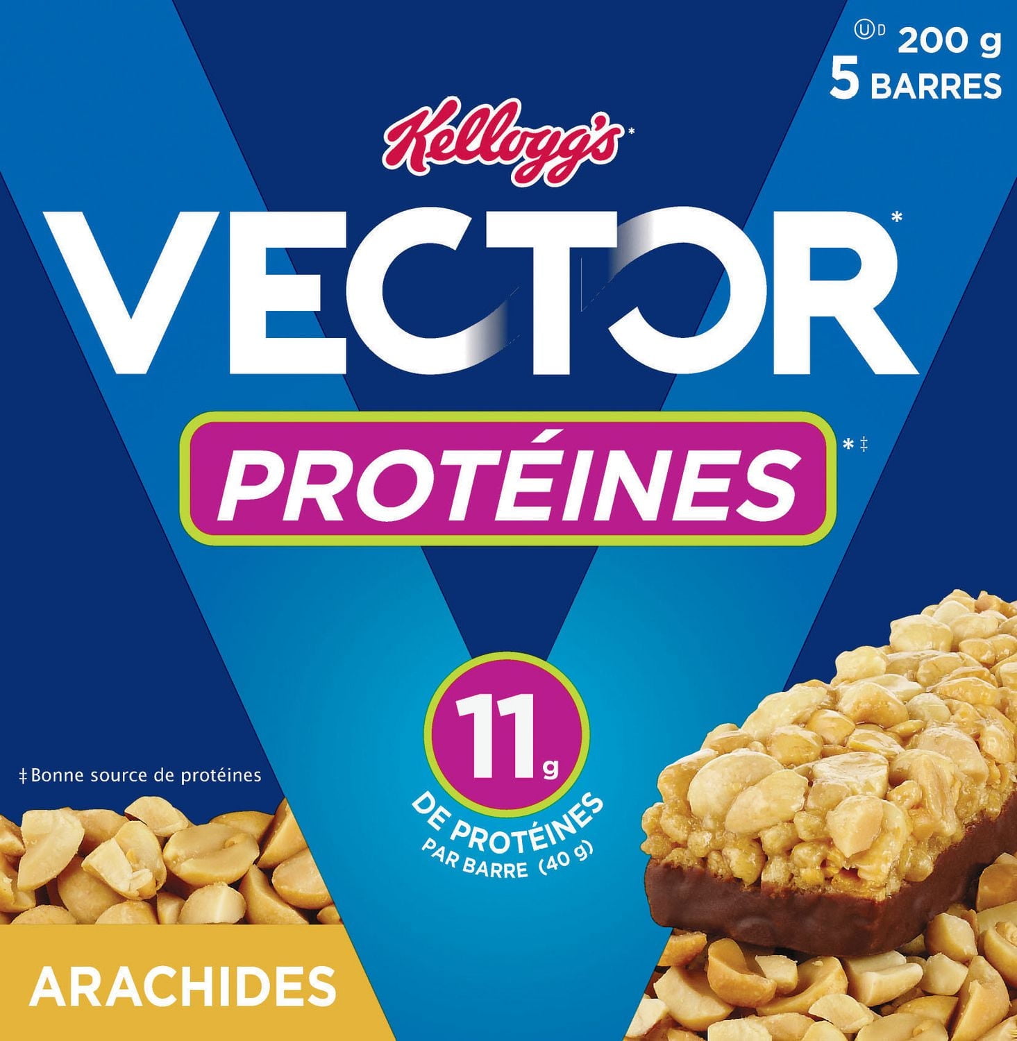 Kellogg's Vector Protein Chewy Bars, Peanut - 200g 5 Bars