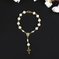 thumbnail image 4 of ZPAQI Religious Bracelet White Rose Imitation Rosary Children Baby Baptism Bracelet, 4 of 7