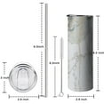 thumbnail image 5 of 20 OZ Skinny Tumbler Marble Modern Geometric Flowers Abstract Double Wall Travel Mug with Lid and Straw,Stainless Steel Vacuum Insulated Cafe Tumblers Gifts for Fathers Husband, 5 of 7