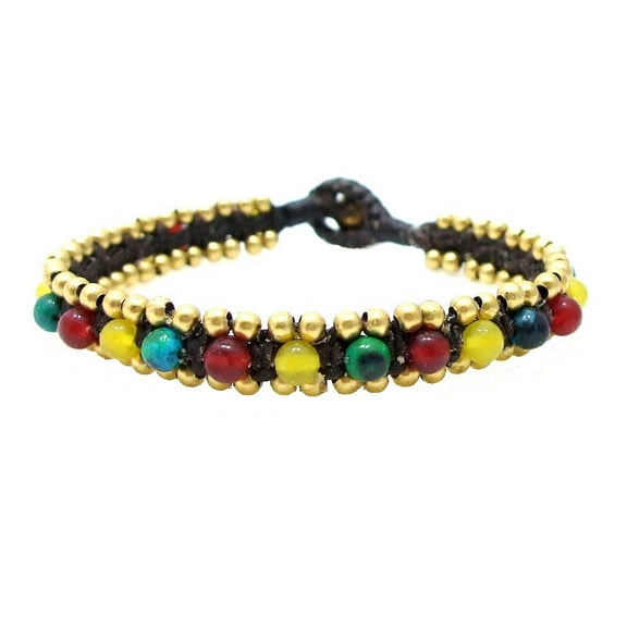 Bohemian Multicolor Rainbow Stones Beaded Stackable Strand Bracelet