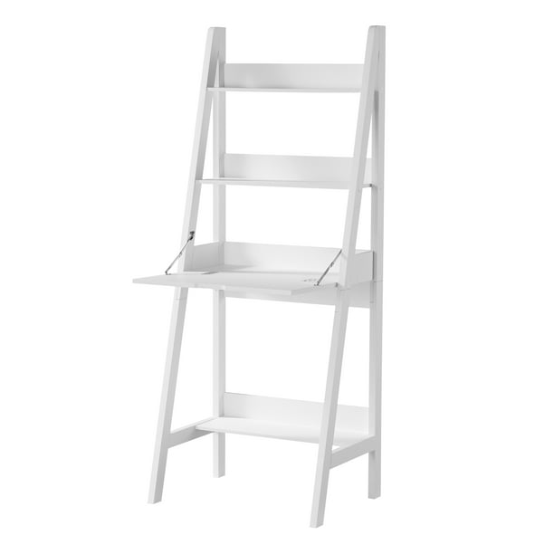 Mainstays Contemporary 3 Shelf Ladder Desk, White Finish ...