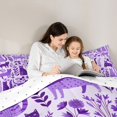 thumbnail image 5 of Homewish Cute Cat Animal 7pcs Queen Bedding,Purple Flowers Plants Bedding Comforter Set Queen,Reversible, 5 of 8