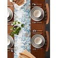 thumbnail image 4 of Watercolor Eucalyptus Triangle Table Runners Dresser Scarves Table Decoration for Wedding Party/Graduation Ceremony/Banquet Blue Leaves Botanical Plant, 4 of 7