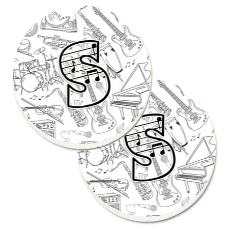 

Carolines Treasures CJ2007-SCARC Letter S Musical Note Letters Set of 2 Cup Holder Car Coasters Large multicolor