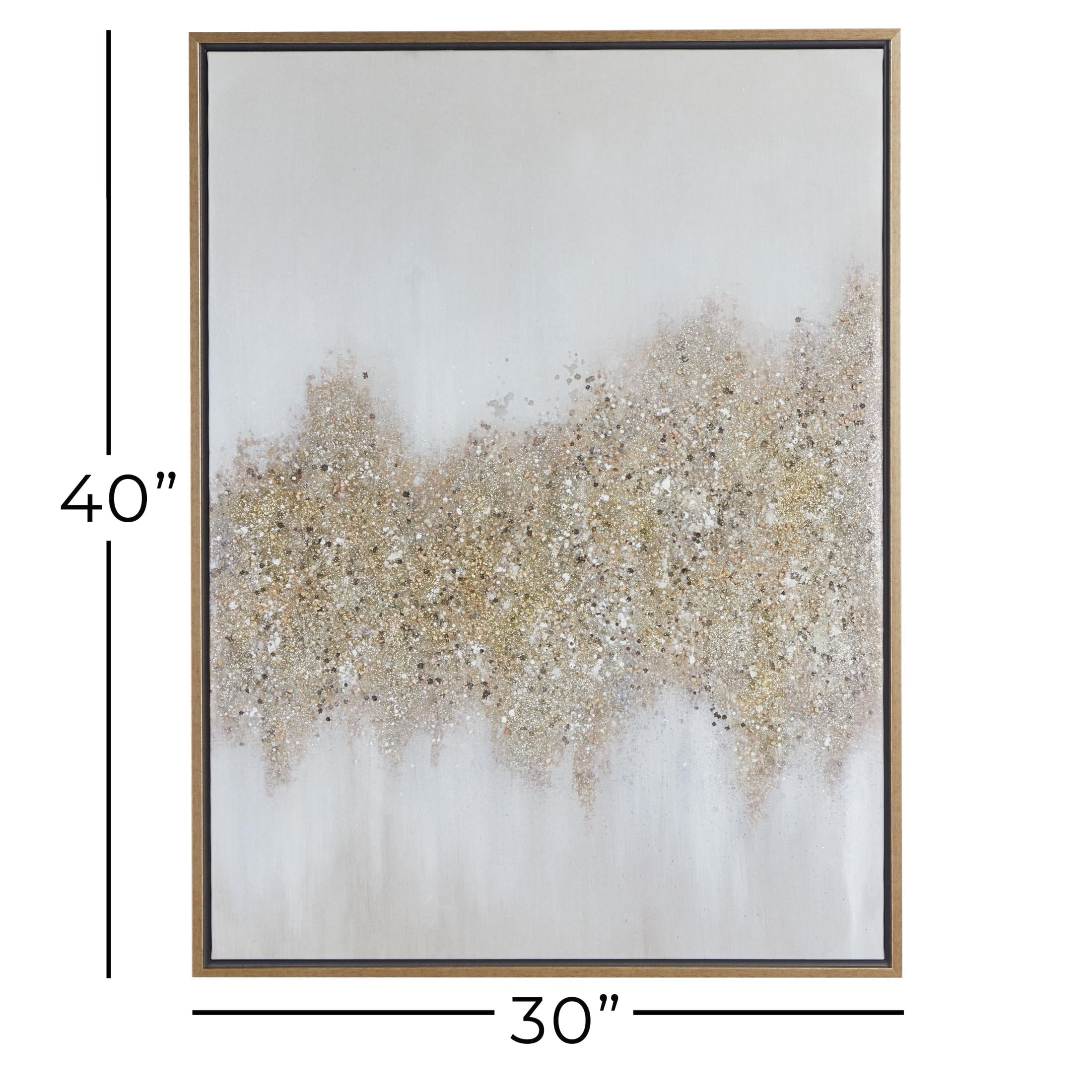 30" x 40" Glitter Flakes Geode Framed Wall Art with Gold Frame, by CosmoLiving by Cosmopolitan