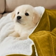 thumbnail image 4 of Moonlight20015 Sherpa Blanket Fluffy Plush Ultra-Soft Bed Blanket Reversible Twin Size Ochre Color, 4 of 8